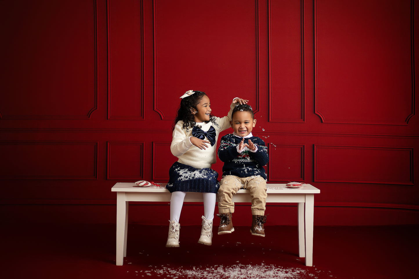 RTS Red Wainscoting Wall - 12x8' Wrinkle-Free Fabric - Perfect - 60% Off