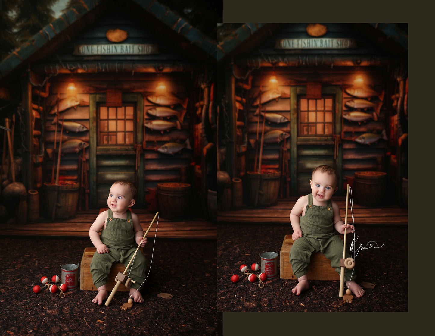 Gone Fishin Bait Shop- Dirt Floor Version - With Sweep Option