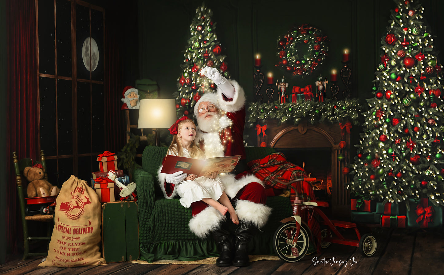 Red & Green Christmas Mantle - Room