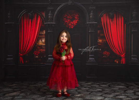 RTS Valentine's Cafe - 12x8' Wrinkle-Free Fabric - Perfect - 50% Off