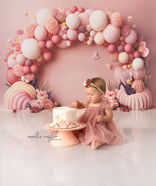 Pink Pumpkin Cascade - Balloon Arch