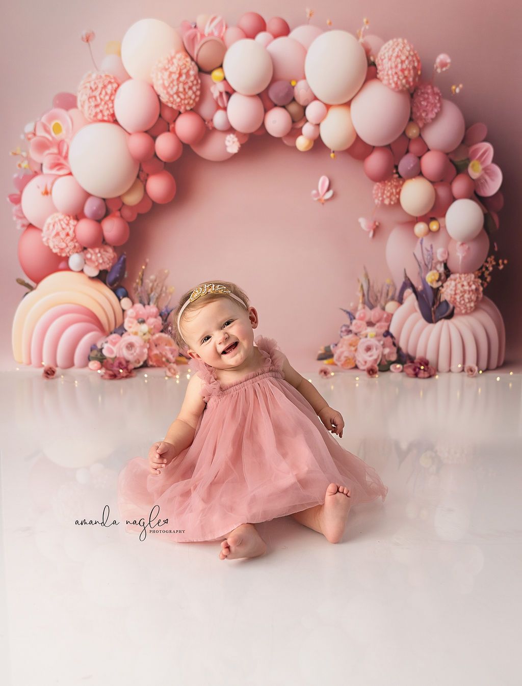 Pink Pumpkin Cascade - Balloon Arch