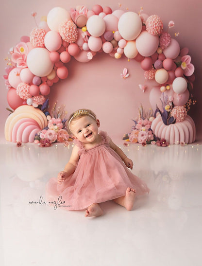 Pink Pumpkin Cascade - Balloon Arch