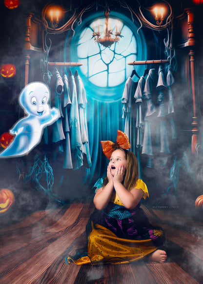 Haunted Wardrobe -Brown Wood Floor - With Sweep Option