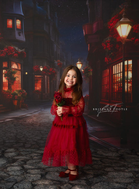 RTS Valentine Cafe Street - 8x7' Wrinkle-Free Fabric - Banding -  60% Off