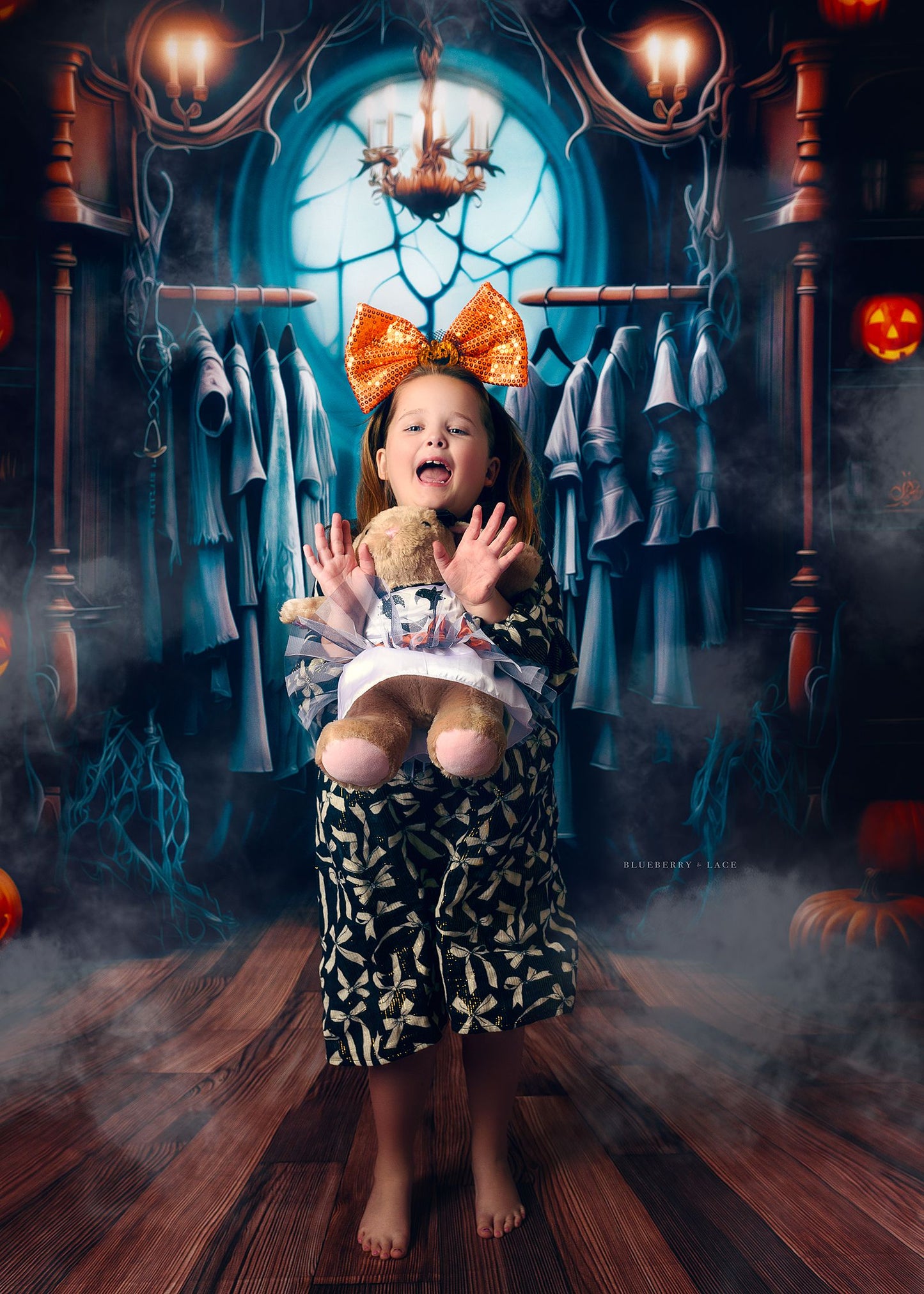 Haunted Wardrobe -Brown Wood Floor - With Sweep Option