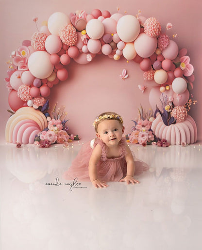 Pink Pumpkin Cascade - Balloon Arch