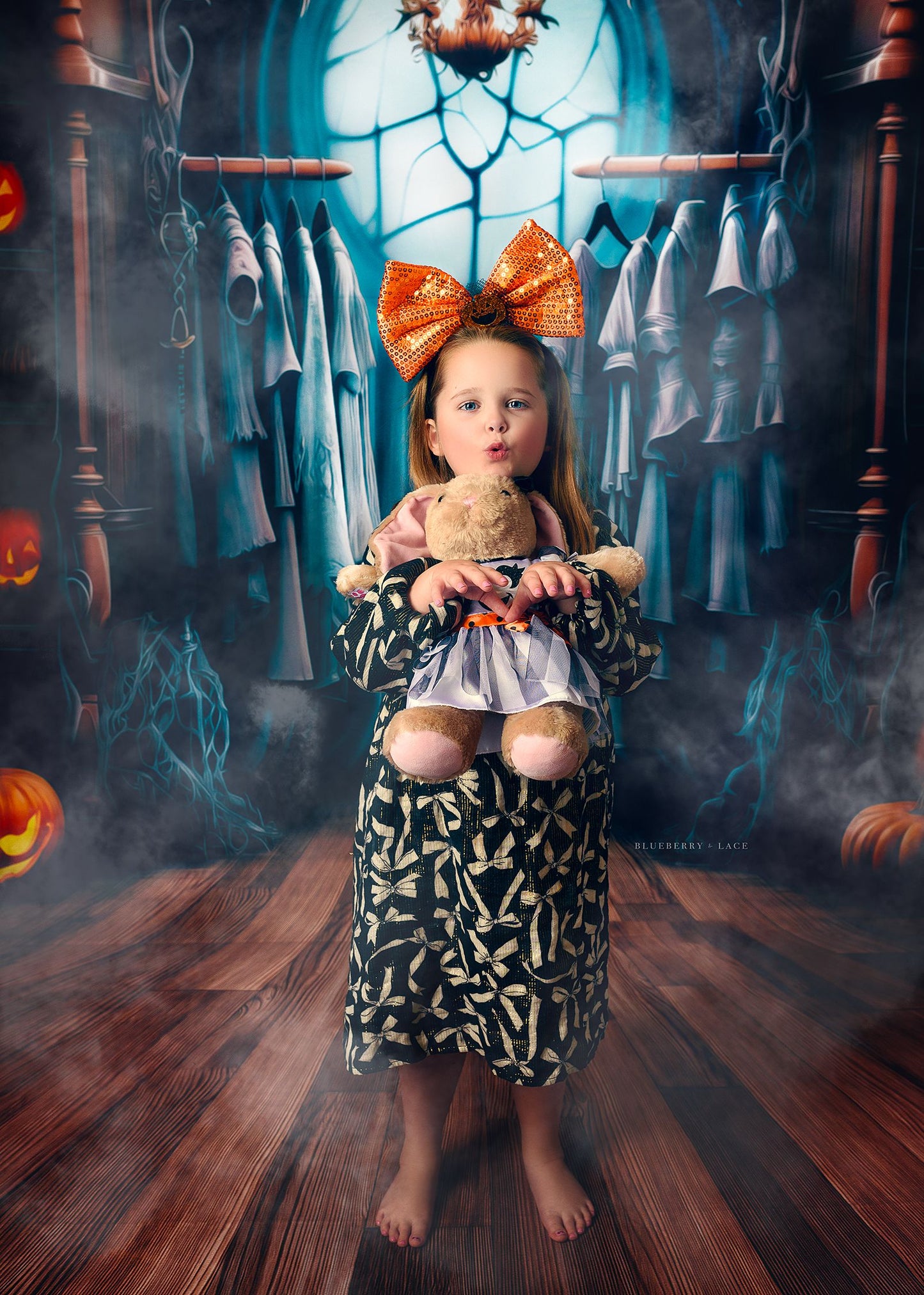 Haunted Wardrobe -Brown Wood Floor - With Sweep Option