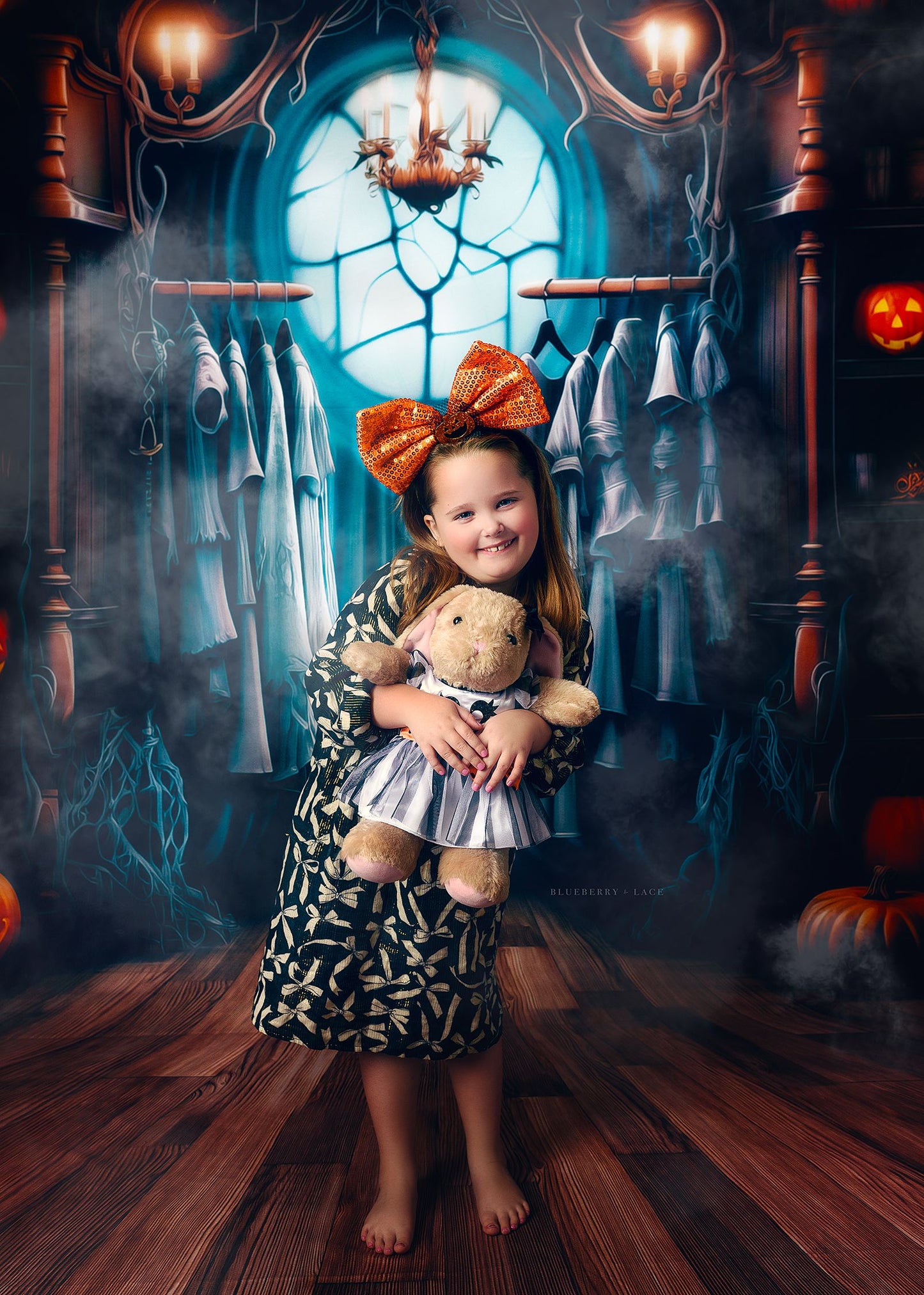 Haunted Wardrobe -Brown Wood Floor - With Sweep Option