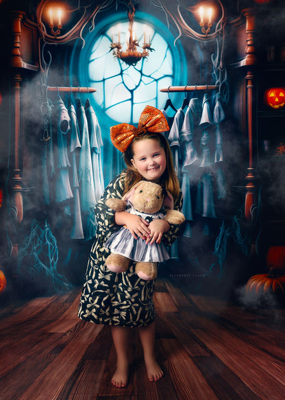 Haunted Wardrobe -Brown Wood Floor - With Sweep Option