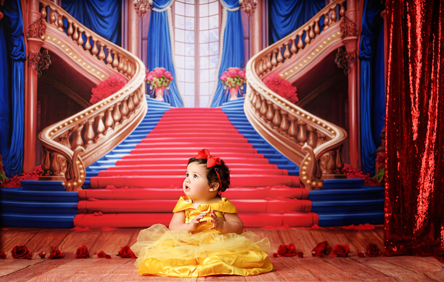 Ballroom Royal Staircase - Royal & Red - With Sweep Option