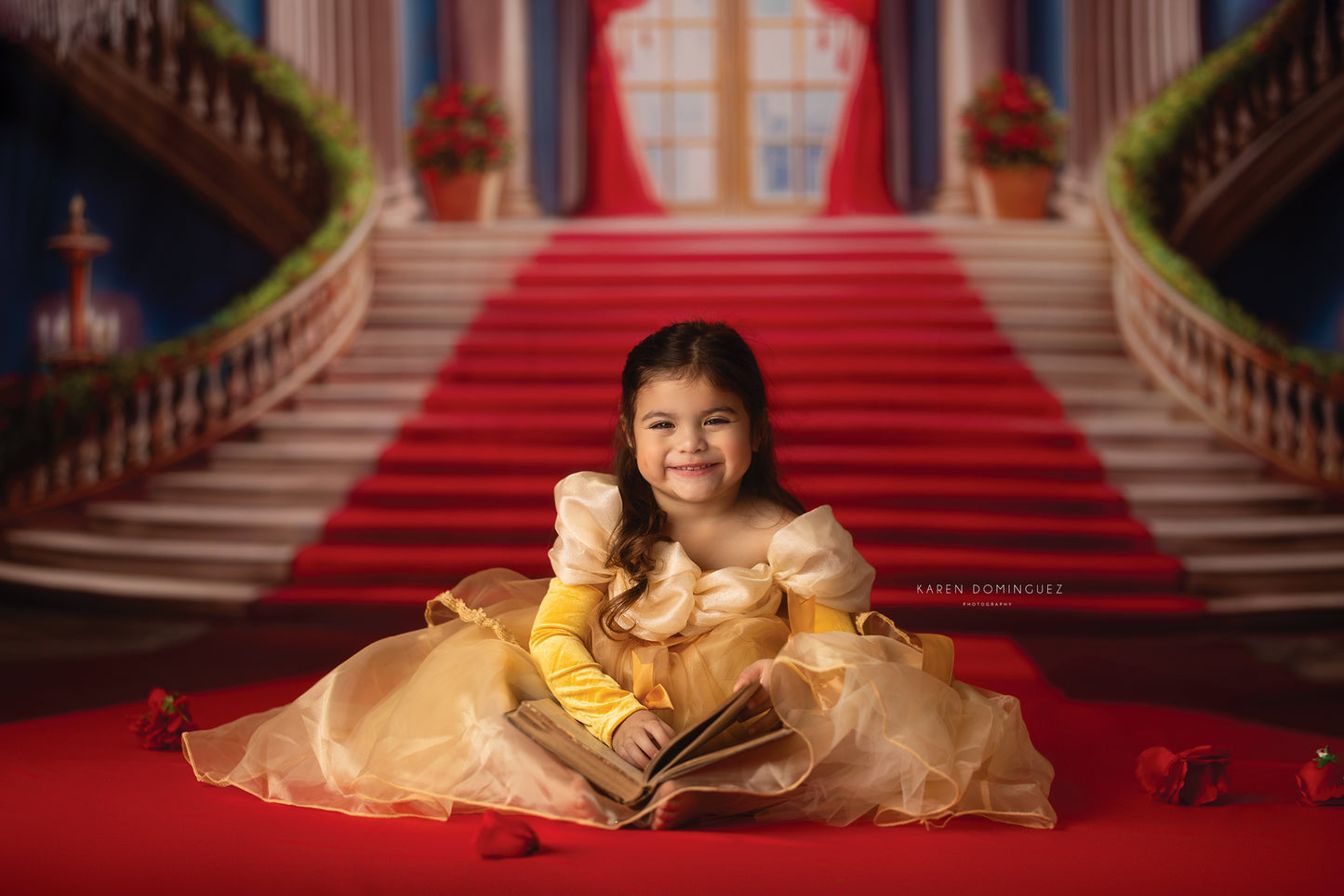 Belle's Royal Staircase - Red Carpet - With Sweep Option