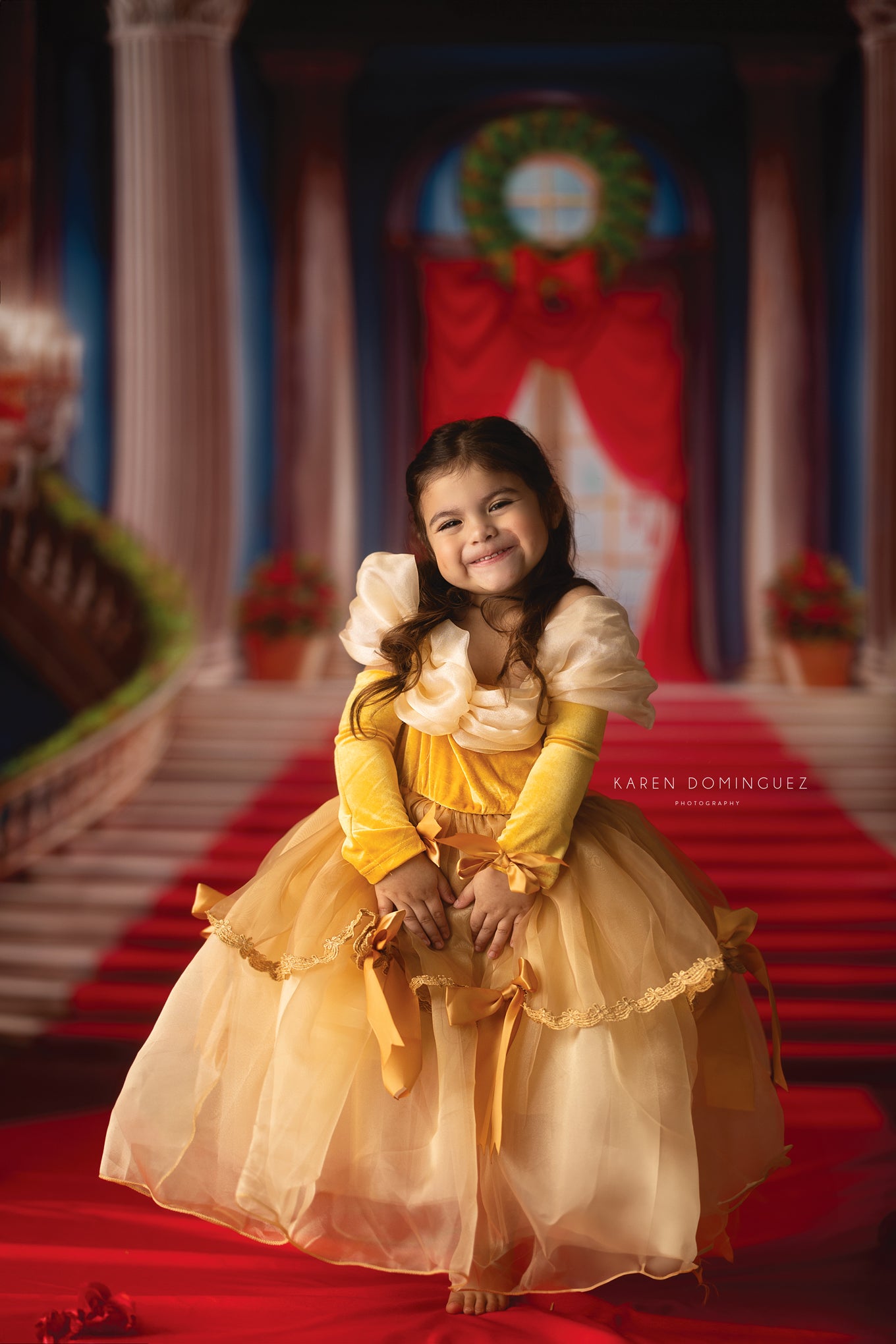 Belle's Royal Staircase - Red Carpet - With Sweep Option