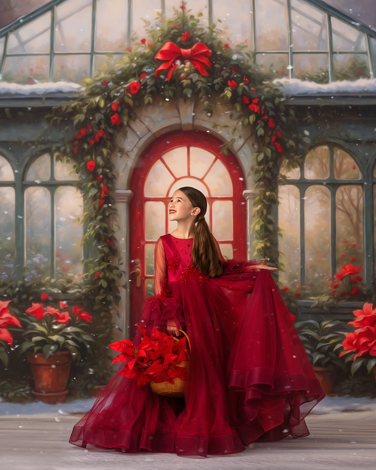 Whimsical Winter Greenhouse - With Sweep Option