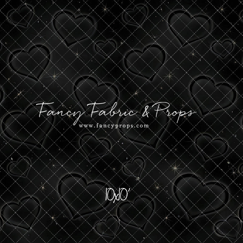 Black Puffy Hearts - With Sweep Option