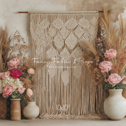 Boho Rose Tapestry - With Sweep Option