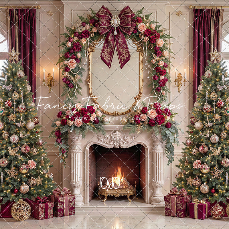 Christmas Rose Parlor - with Sweep Option