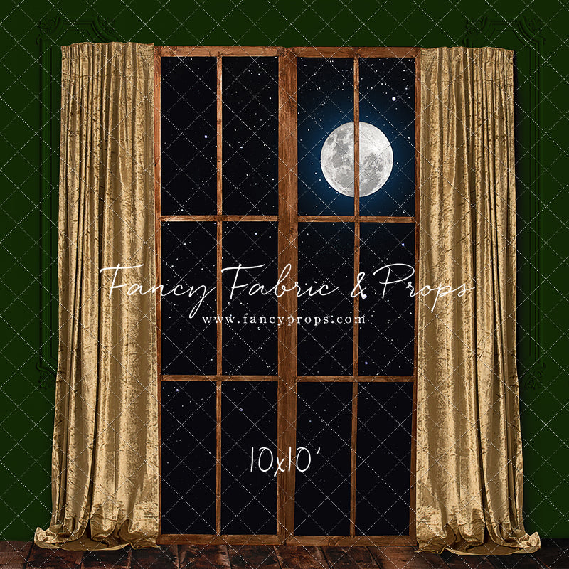 Gold & Green Wood Window