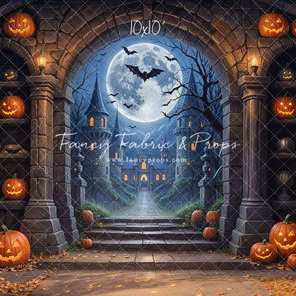 Gothic Halloween Gateway -Leaves Floor - With Sweep Option