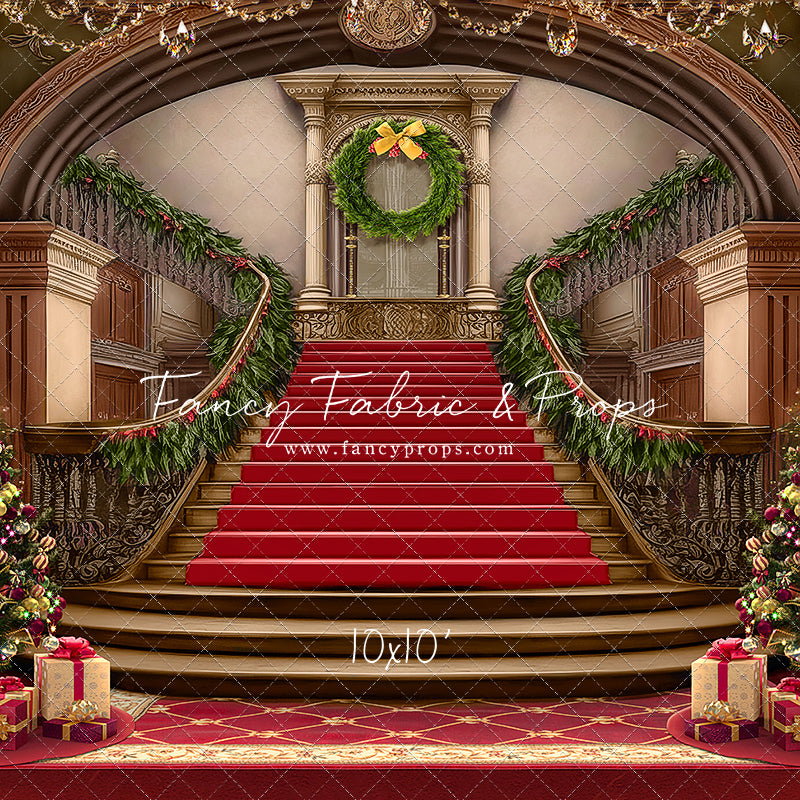 Grand Holiday Staircase - Red Carpet - with Sweep Option