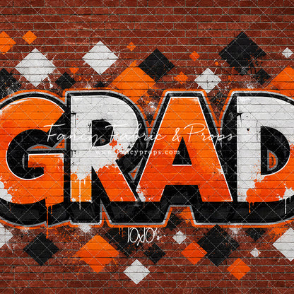 Orange & Black Grad - With Sweep Option