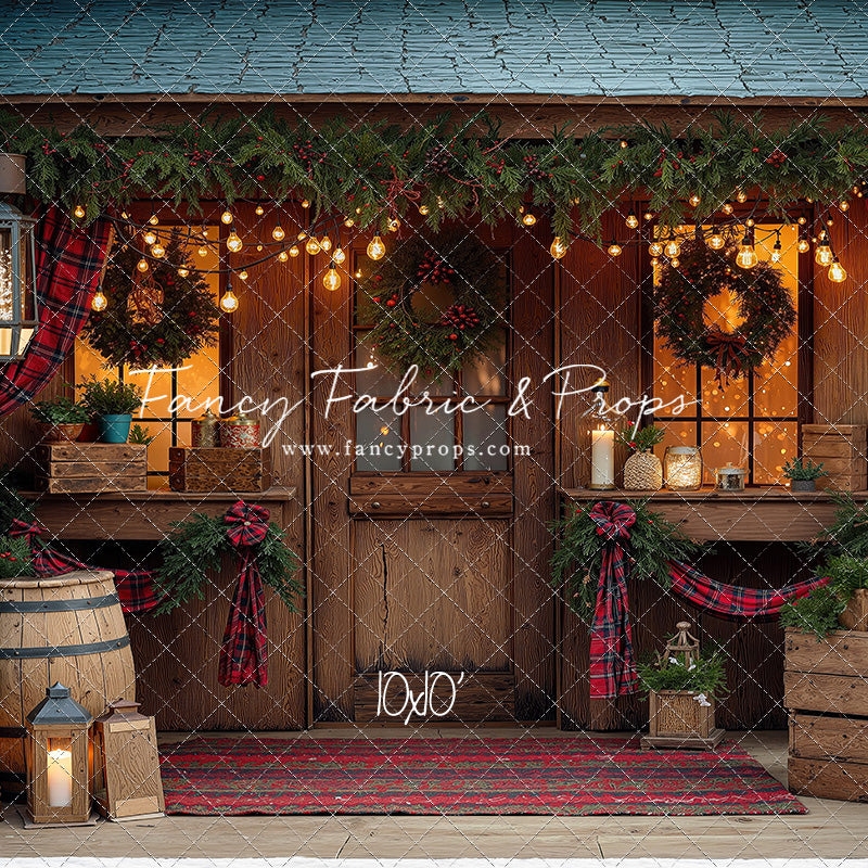 Plaid Cabin Porch - With Sweep Option