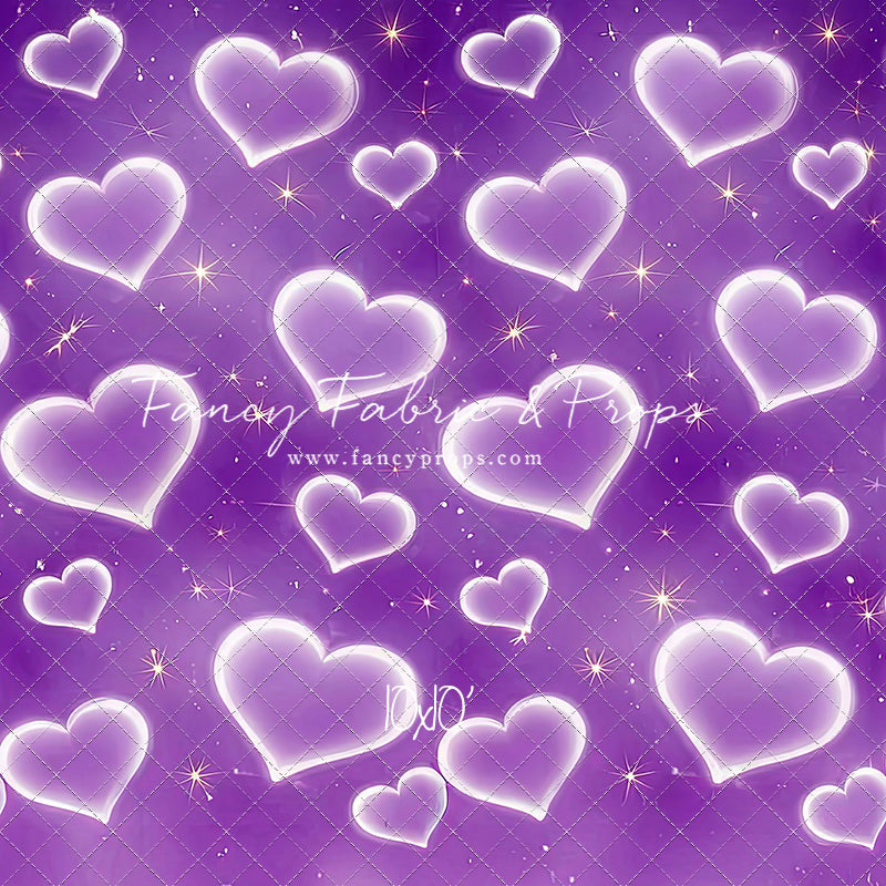 Purple Puffy Hearts - With Sweep Option