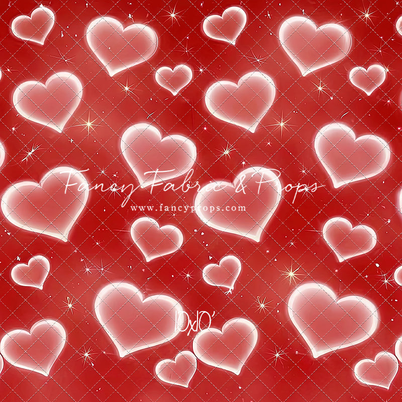 Red Puffy Hearts - With Sweep Option