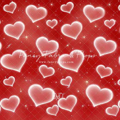Red Puffy Hearts - With Sweep Option