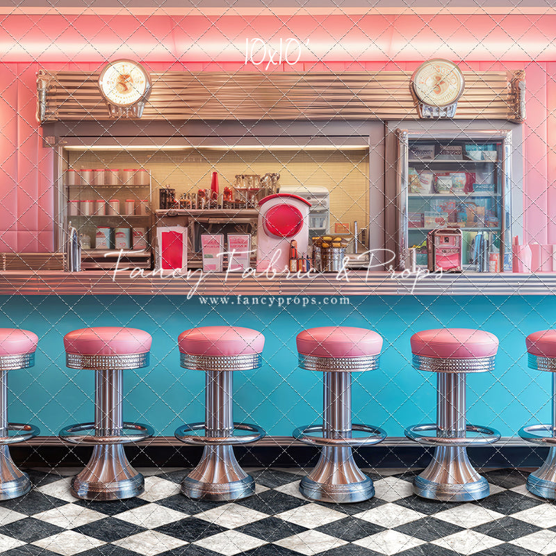 Rockin Retro Pastel Diner - With Sweep Option