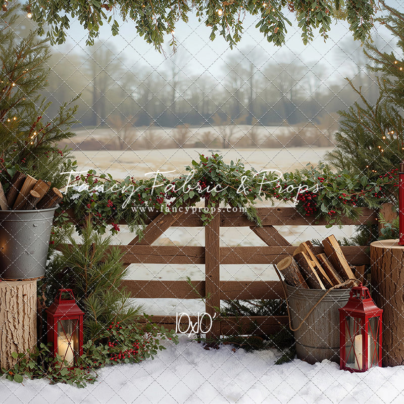 Rustic Christmas Fence - with Sweep Option