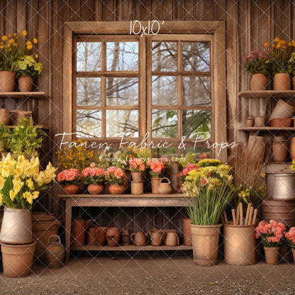 Rustic Greenhouse Garden View - With Sweep Option