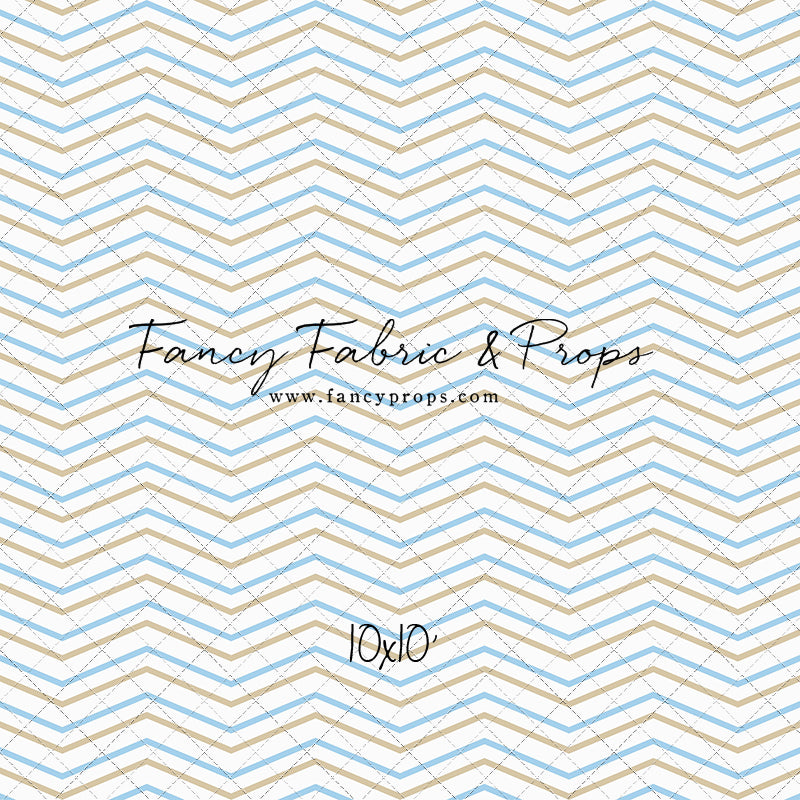 Simple Blue & Tan Chevron