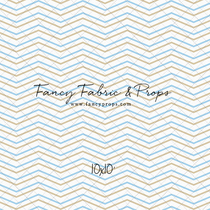 Simple Blue & Tan Chevron