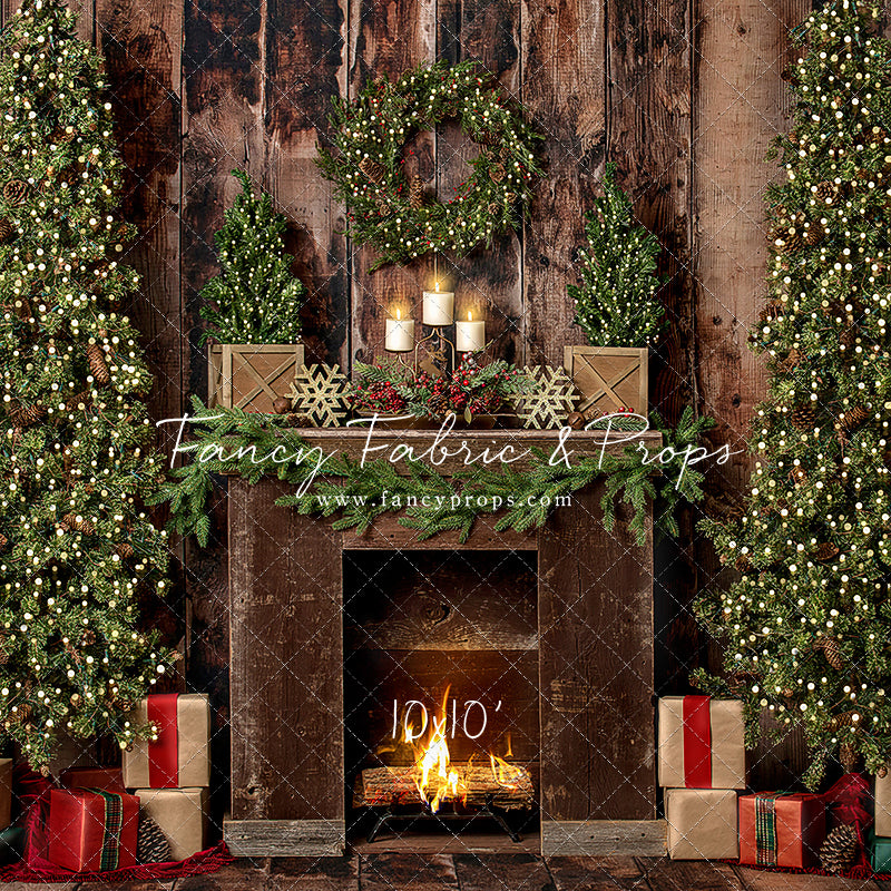 Simple Rustic Christmas Mantle