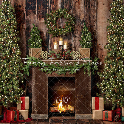 Simple Rustic Christmas Mantle