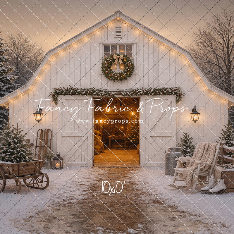Snowfall At Cedar Ridge Barn - with Sweep Option