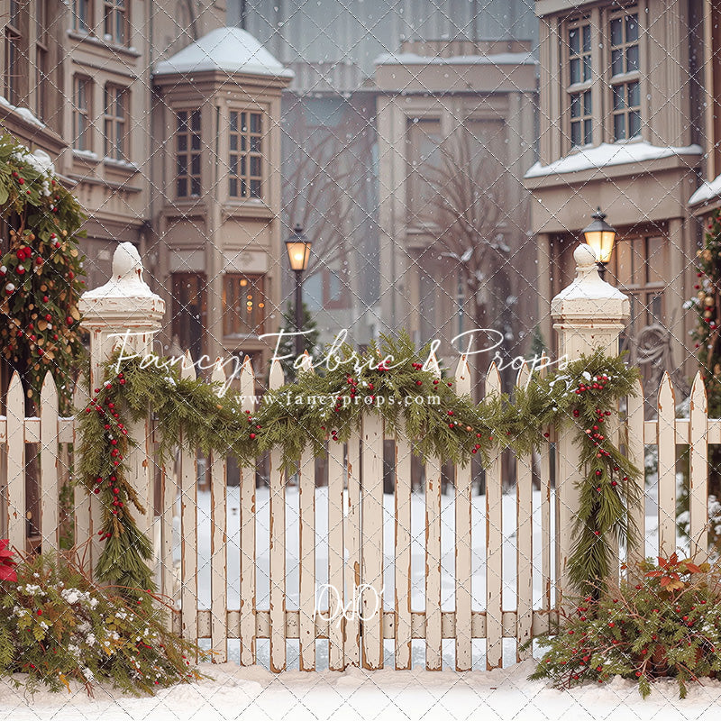 Snowy Village Gate - with Sweep Option