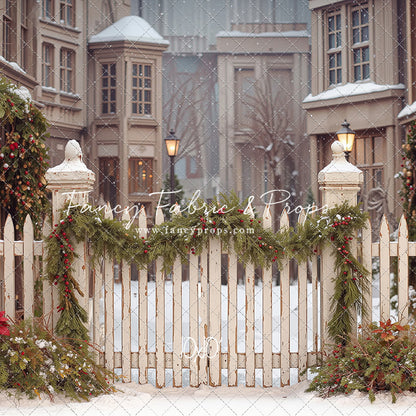 Snowy Village Gate - with Sweep Option