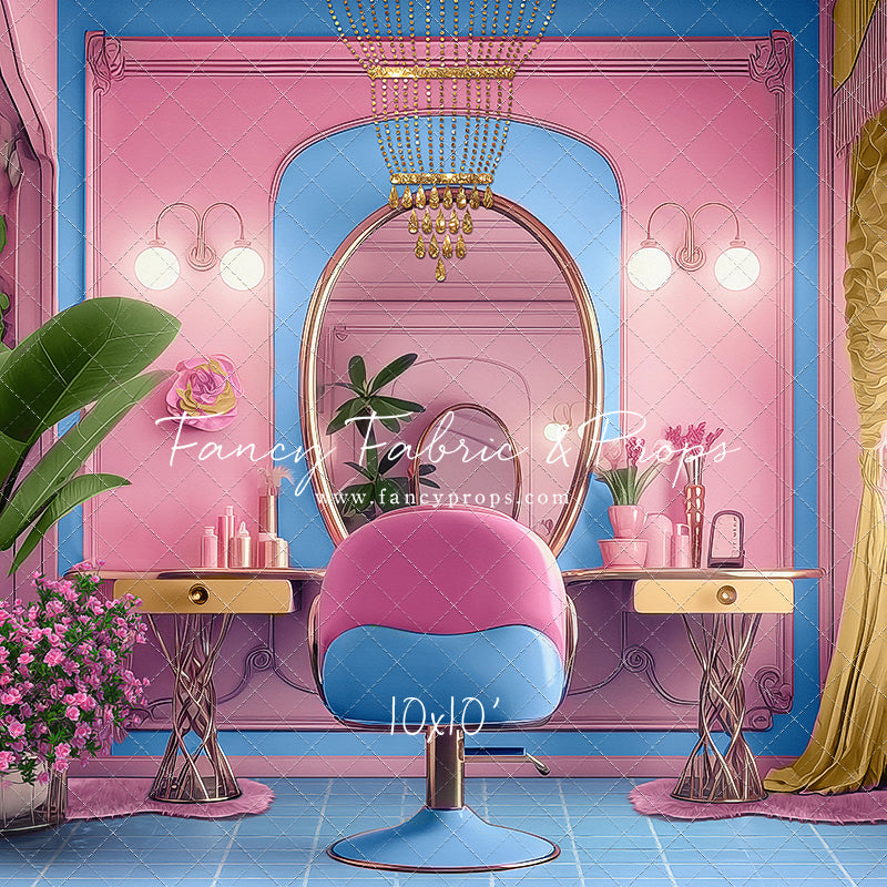 Stacie's Salon - Blue - With Sweep Option