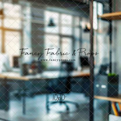 Sunset Office View - Horizontal Headshot Photography Backdrop