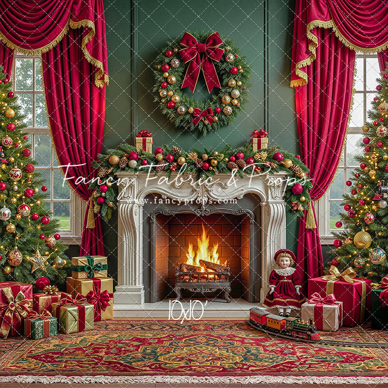 Vintage Christmas Hearth - with Sweep Option