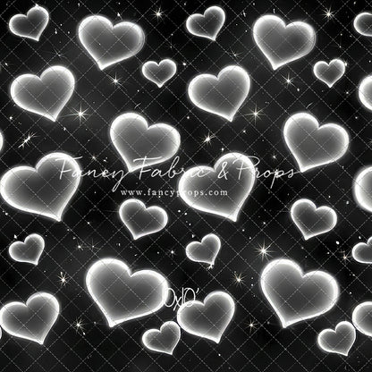 White Puffy Hearts - With Sweep Option
