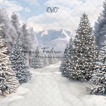 Snowy Mountain Tree Farm Path - with Sweep Option