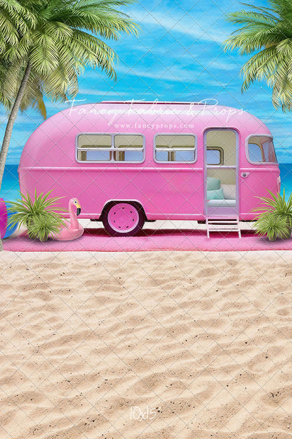 Road Trip Chic - Pink Camper - With Sweep Option