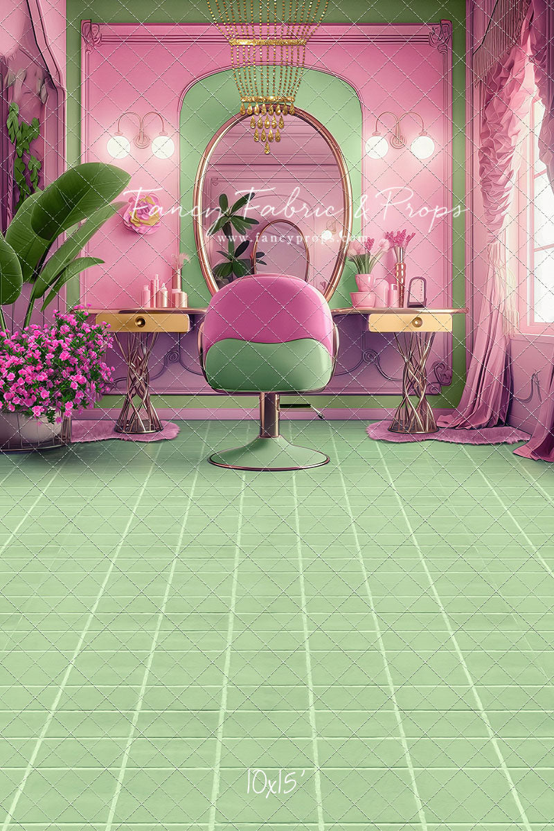 Stacie's Salon - Green - With Sweep Option