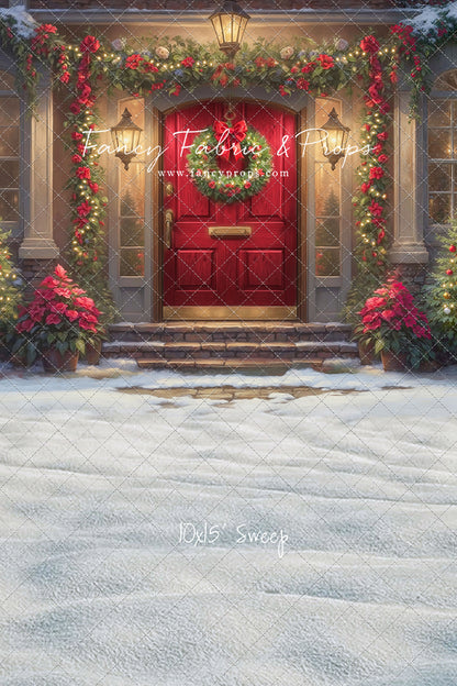 Merry Holiday Entry - Red Door - With Sweep Option
