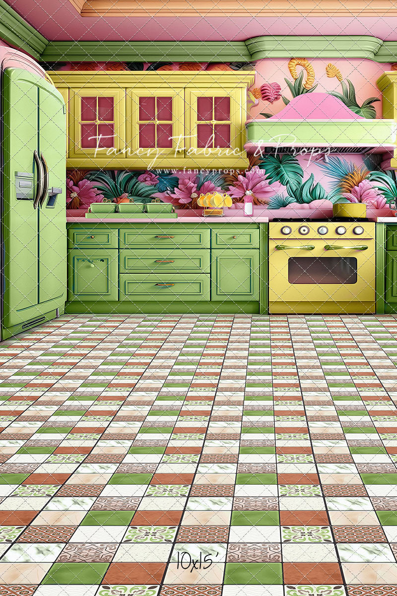 Tropical Kitchen - Lime & Yellow - With Sweep Option