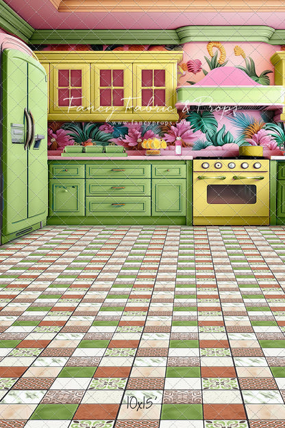 Tropical Kitchen - Lime & Yellow - With Sweep Option