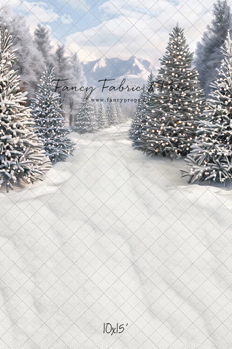 Snowy Mountain Tree Farm Path - with Sweep Option